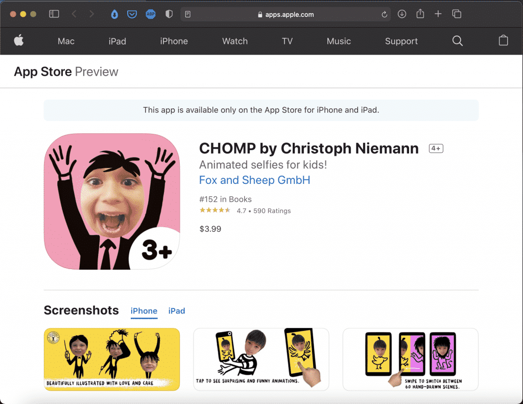 CHOMP by Christoph Niemann | Animated Selfies for Kids | Abakcus