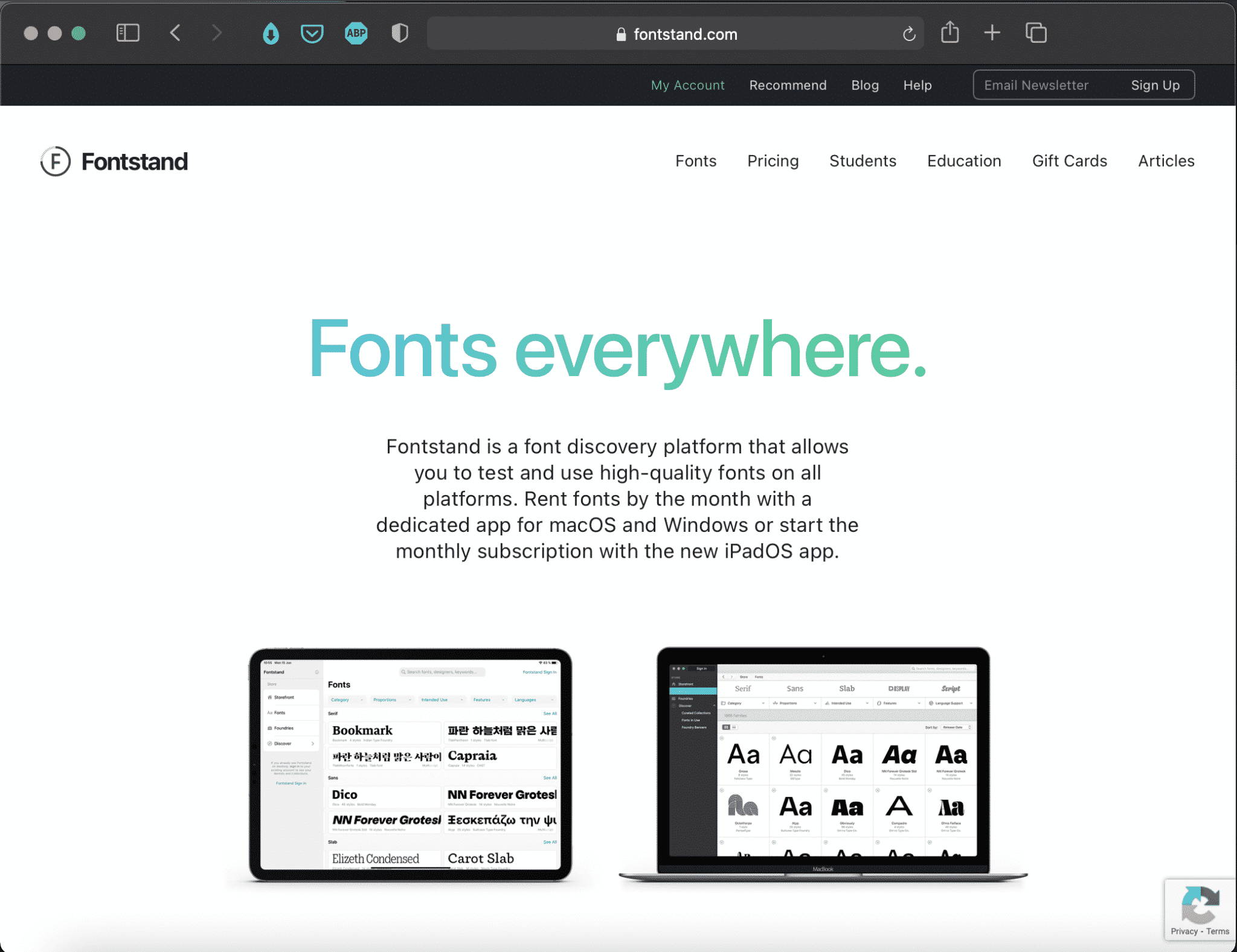 Fontstand | Try Any Font for Free | Tools | Abakcus