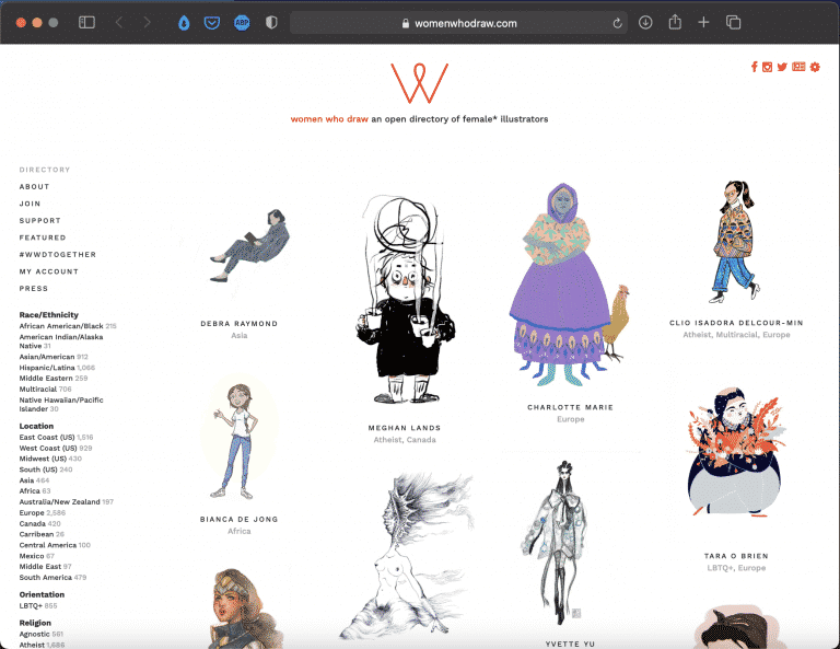 Women Who Draw | An Open Directory of Female Illustrators | Abakcus