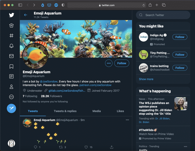 Emoji Aquarium | A Bot Twitter Account | Tools | Abakcus
