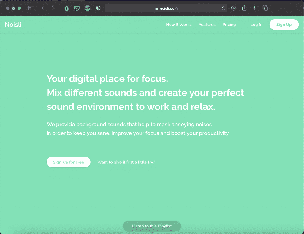 Noisli | Perfect Sound Environment to Focus | Tool | Abakcus