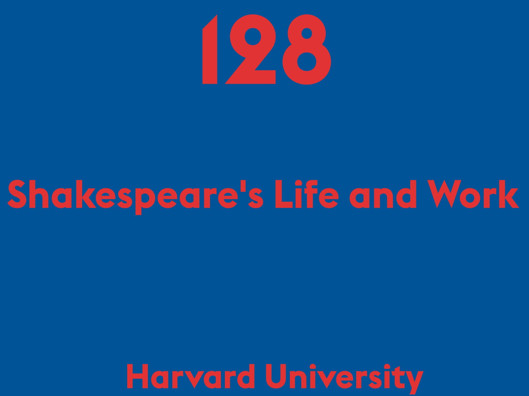 Shakespeare's Life and Work