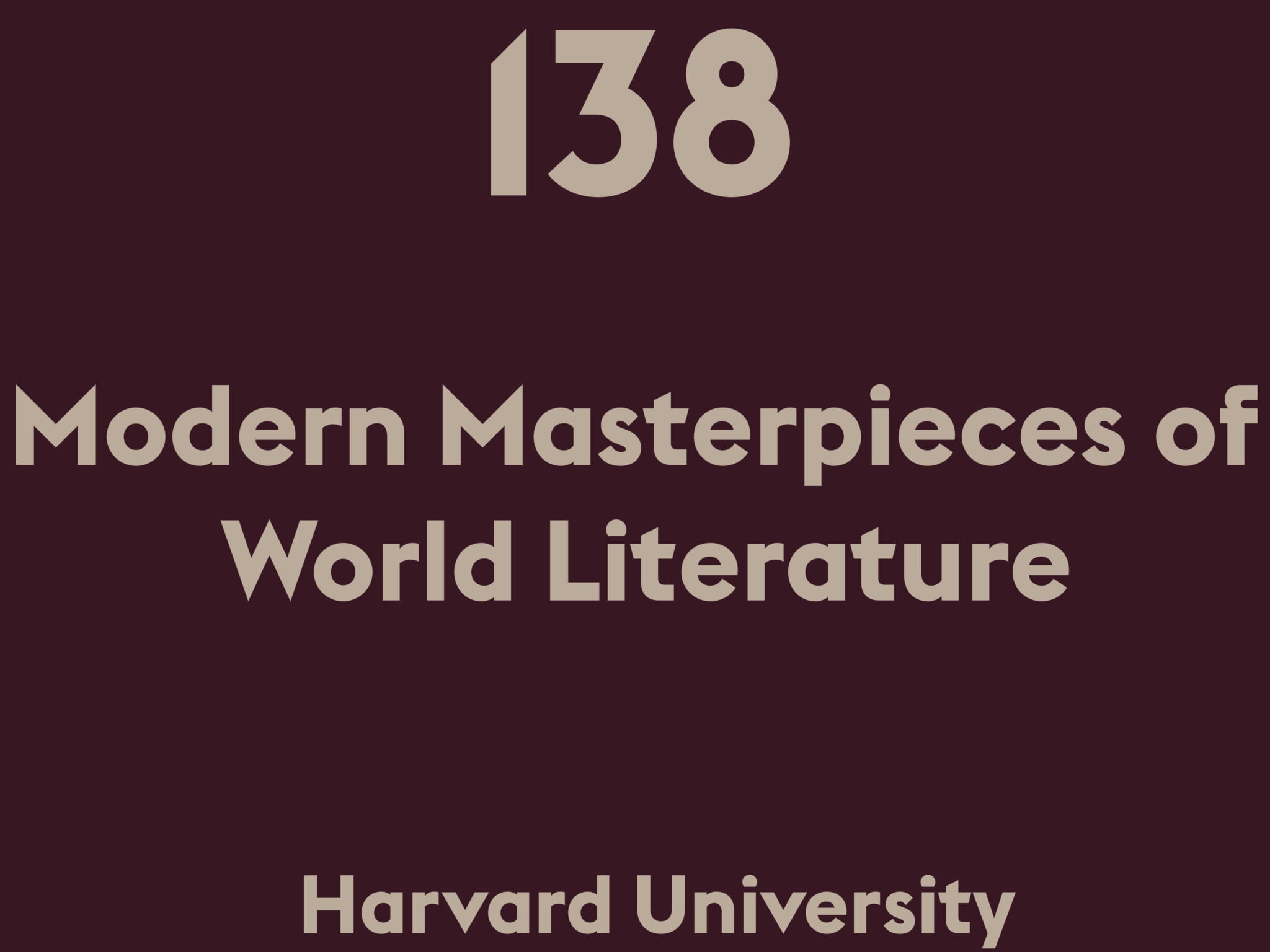 Modern Masterpieces of World Literature