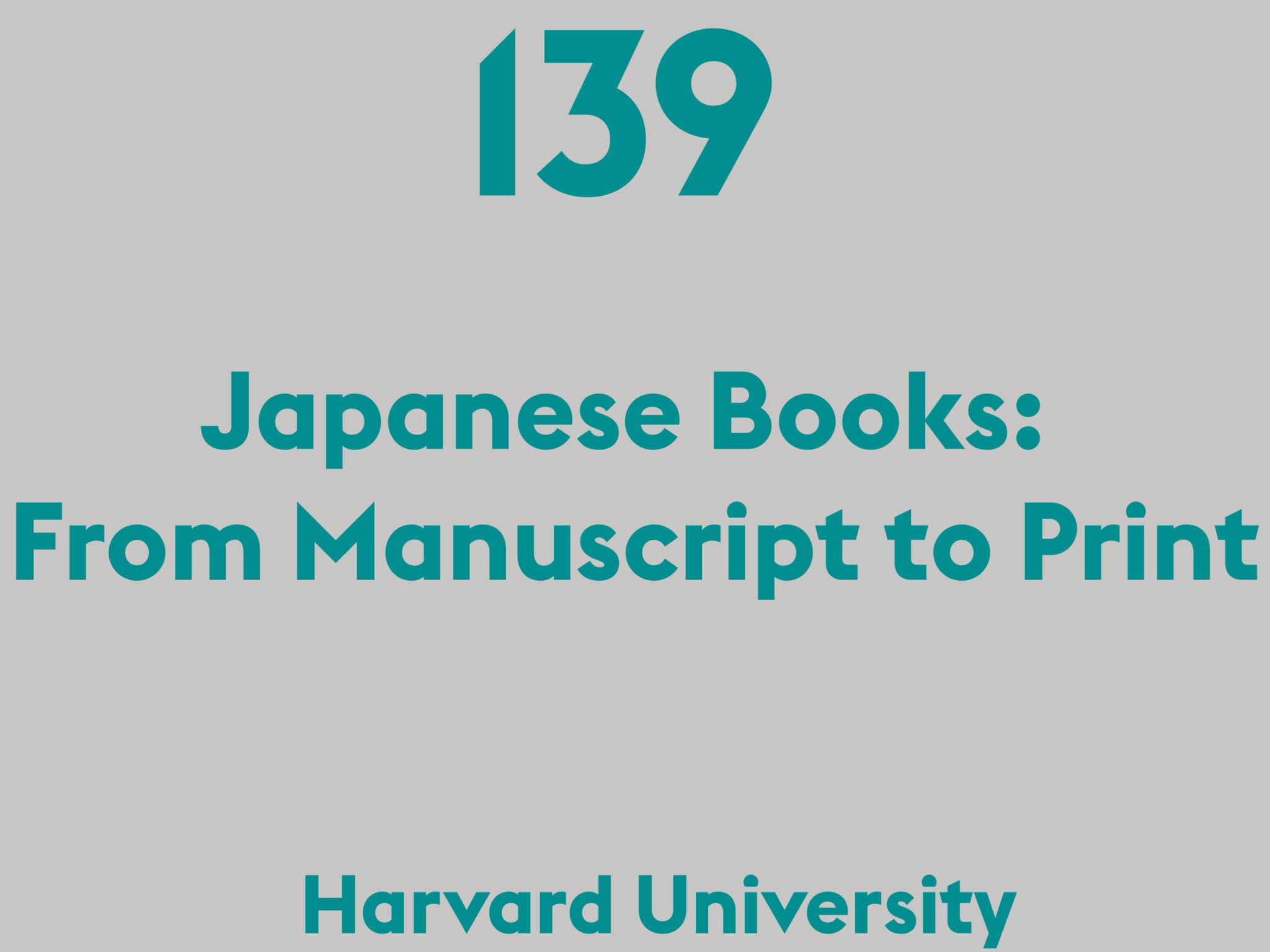 Japanese Books: From Manuscript to Print