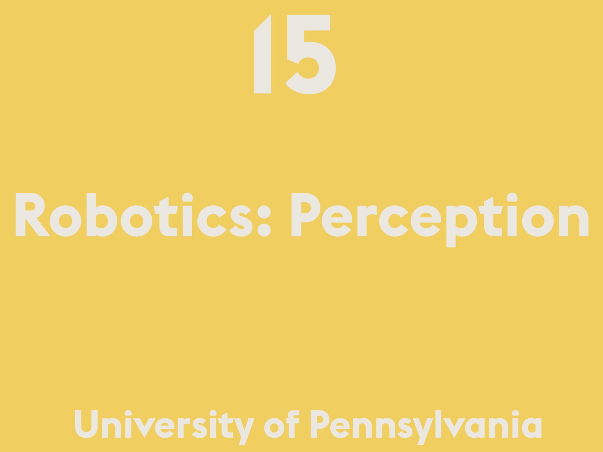 Robotics: Perception