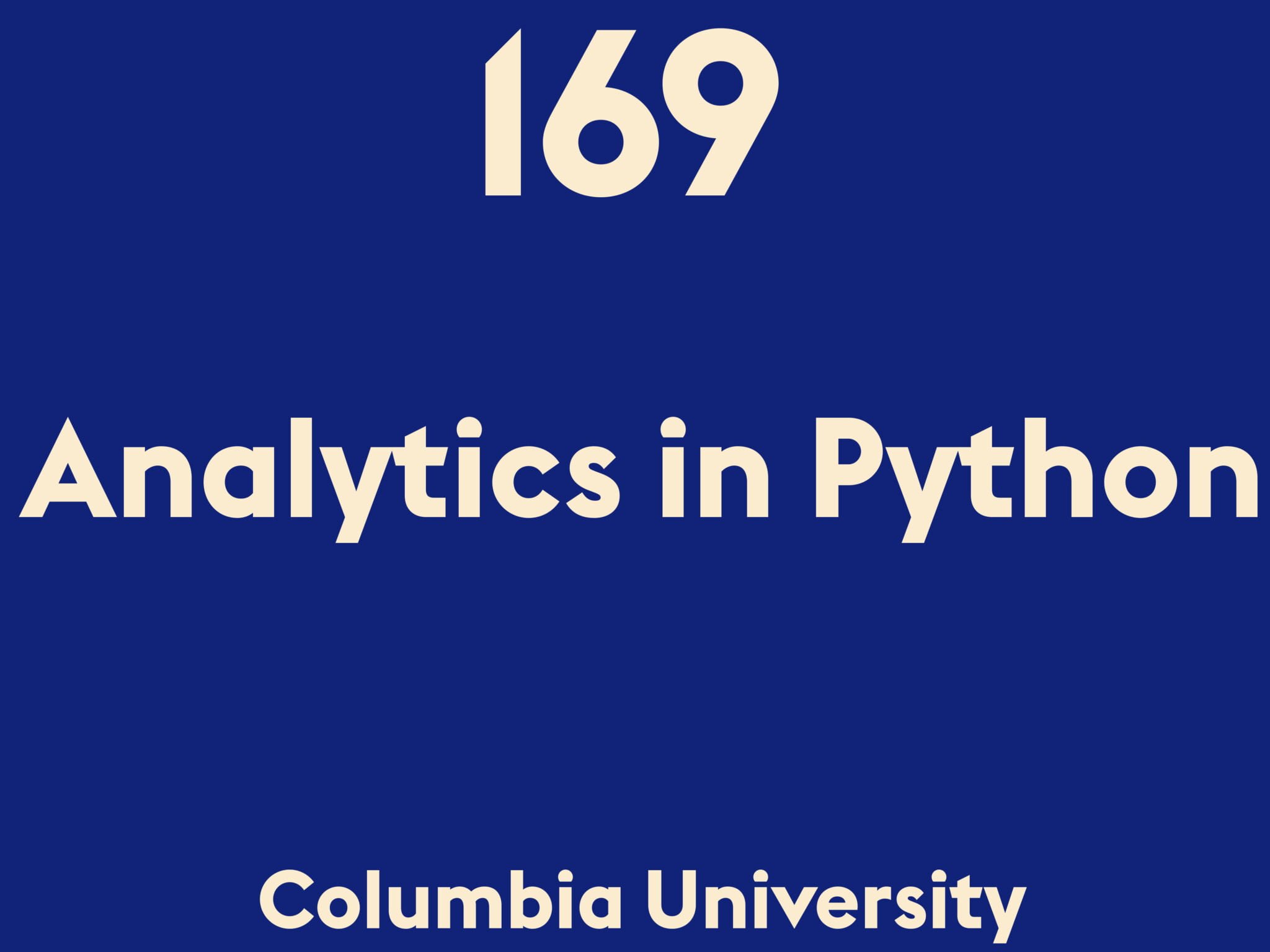 Analytics in Python