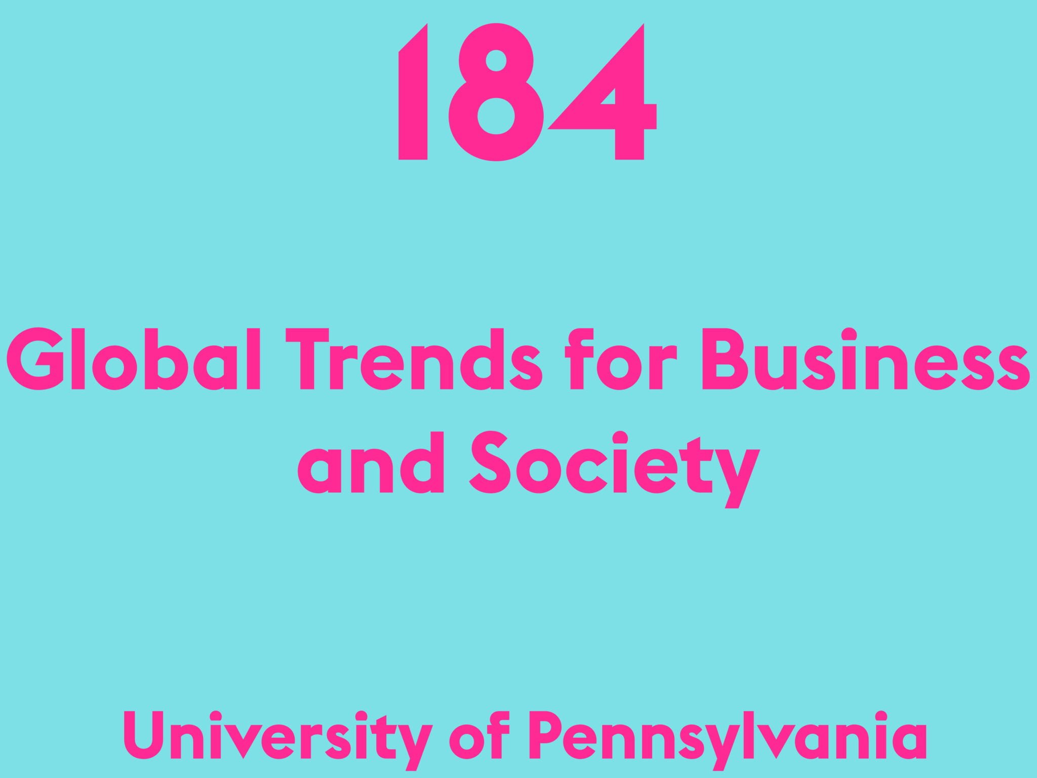 Global Trends for Business and Society