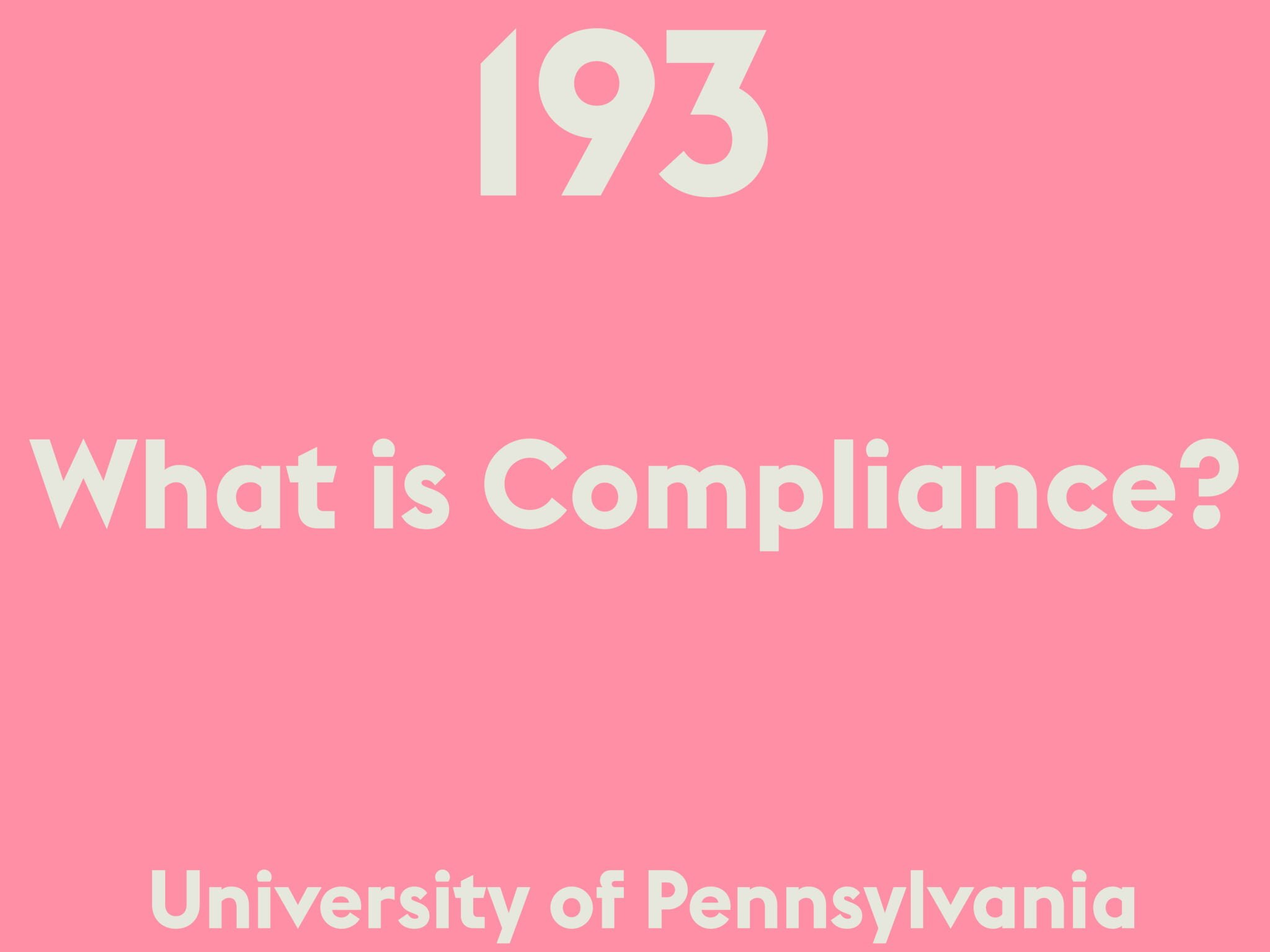 What is Compliance?