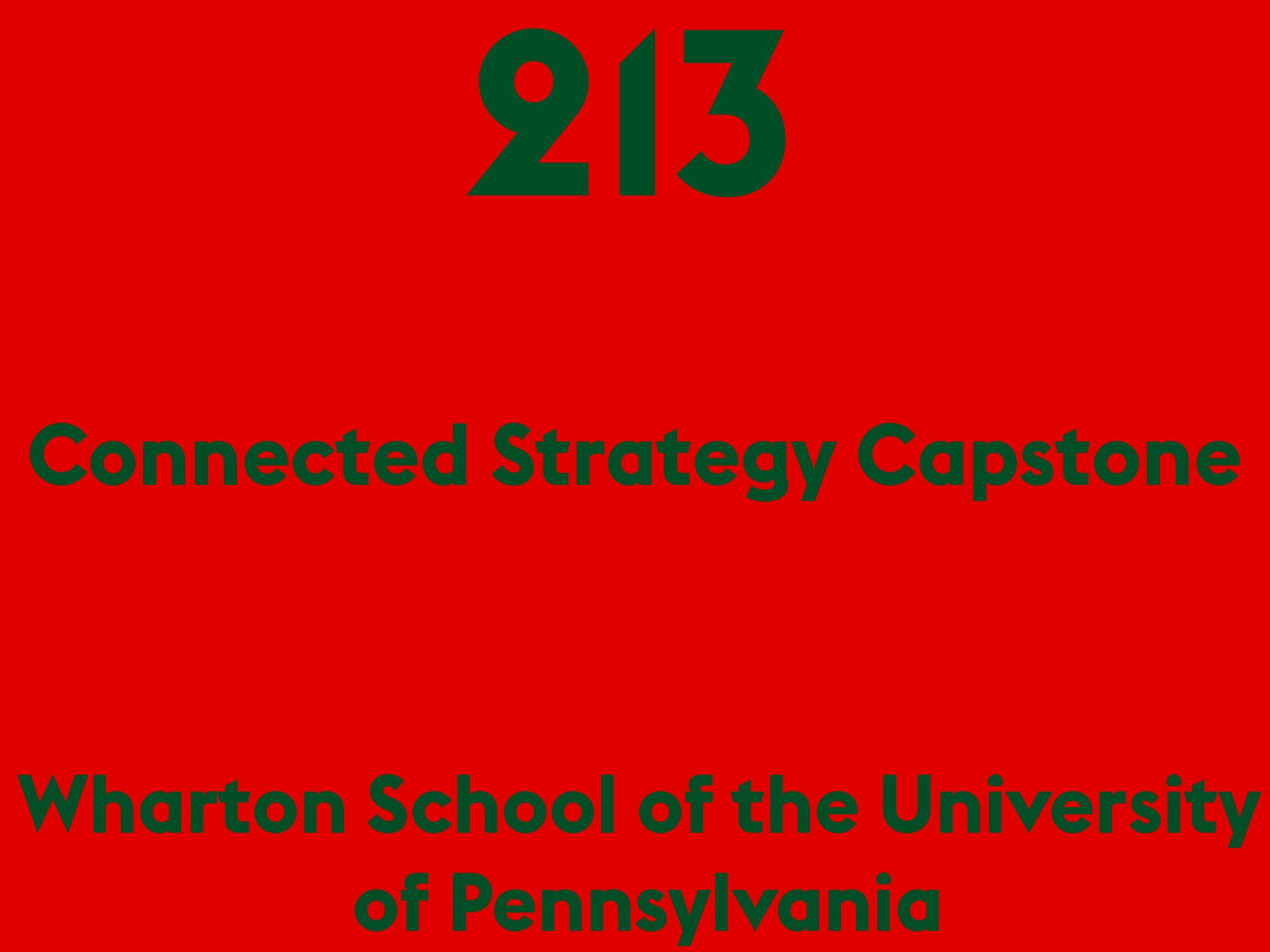 Connected Strategy Capstone