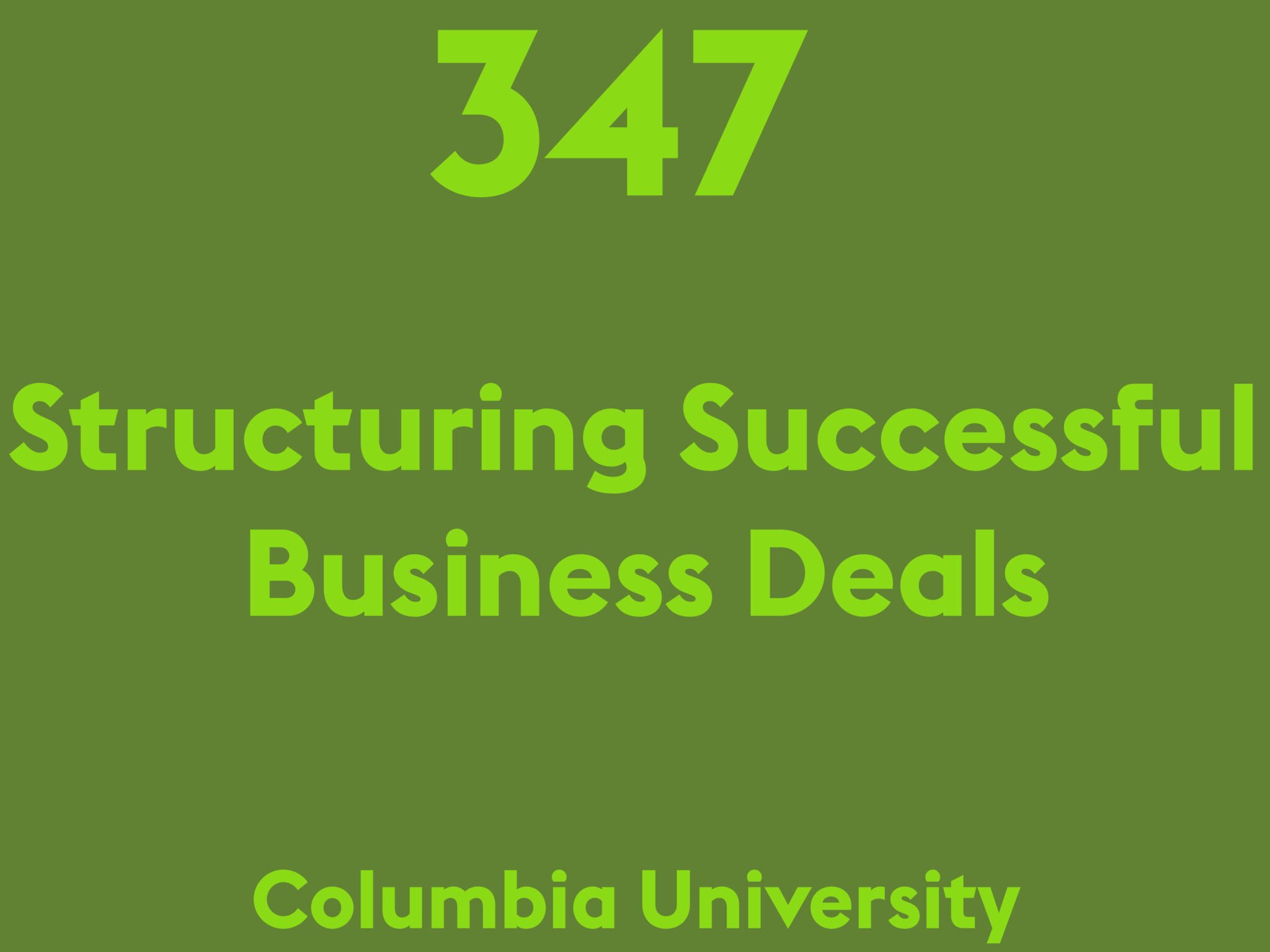 Structuring Successful Business Deals