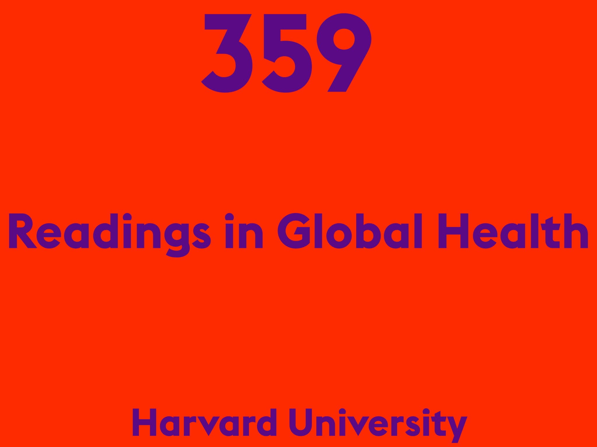 Readings in Global Health