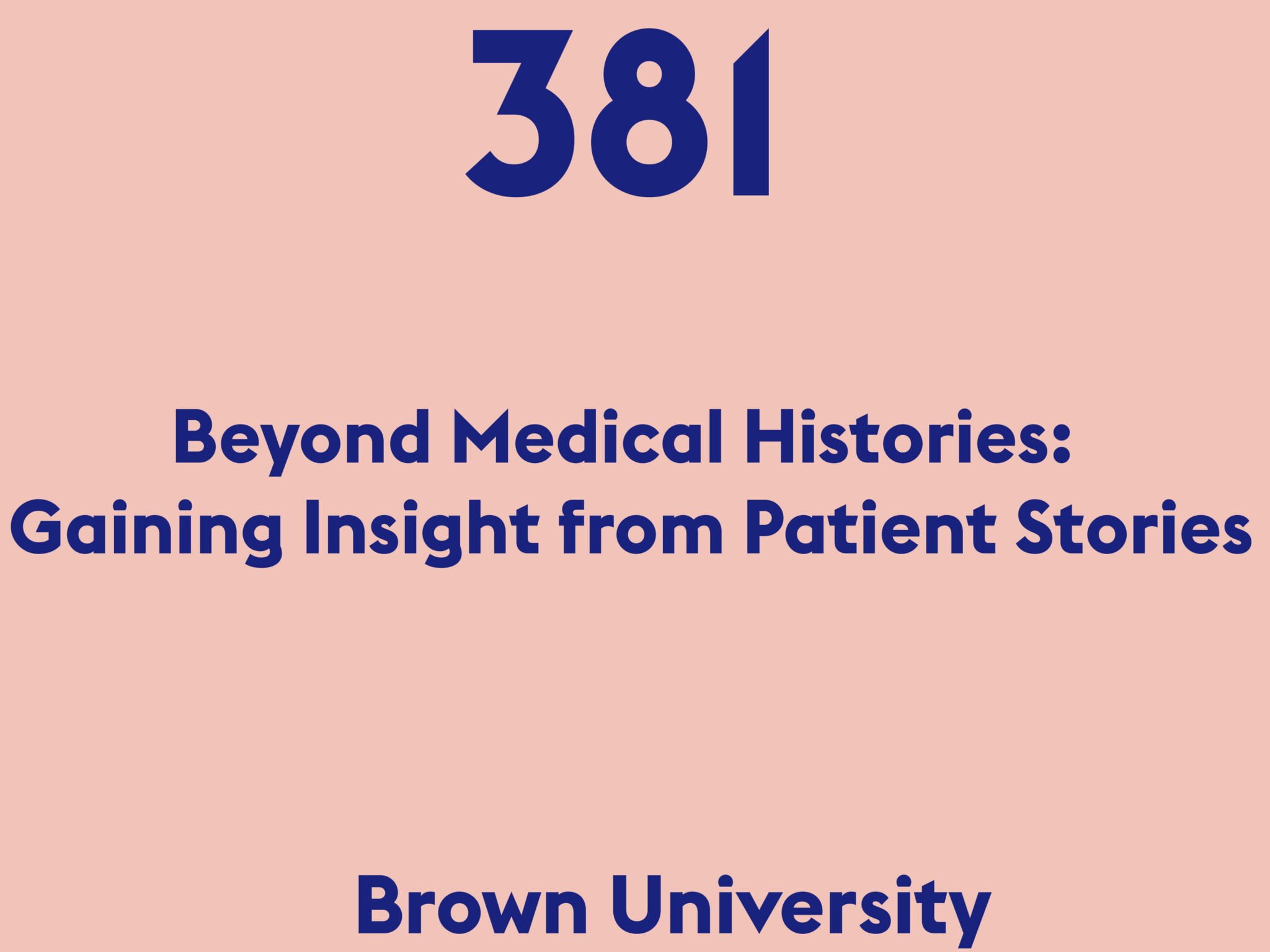 Beyond Medical Histories: Gaining Insight from Patient Stories