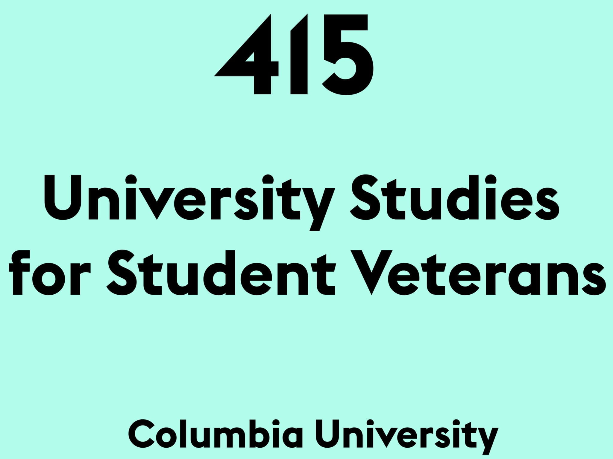University Studies for Student Veterans