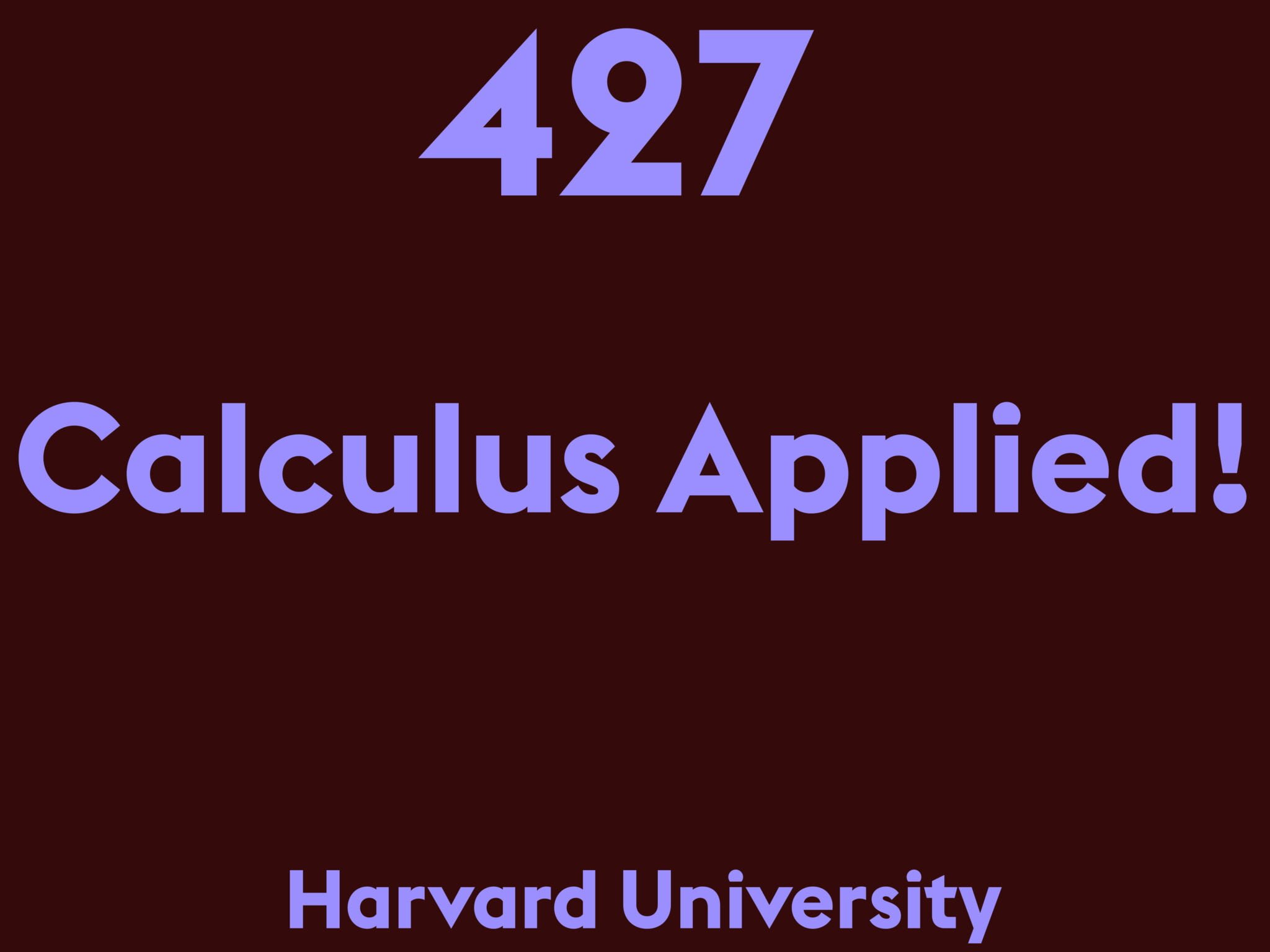 Calculus Applied!