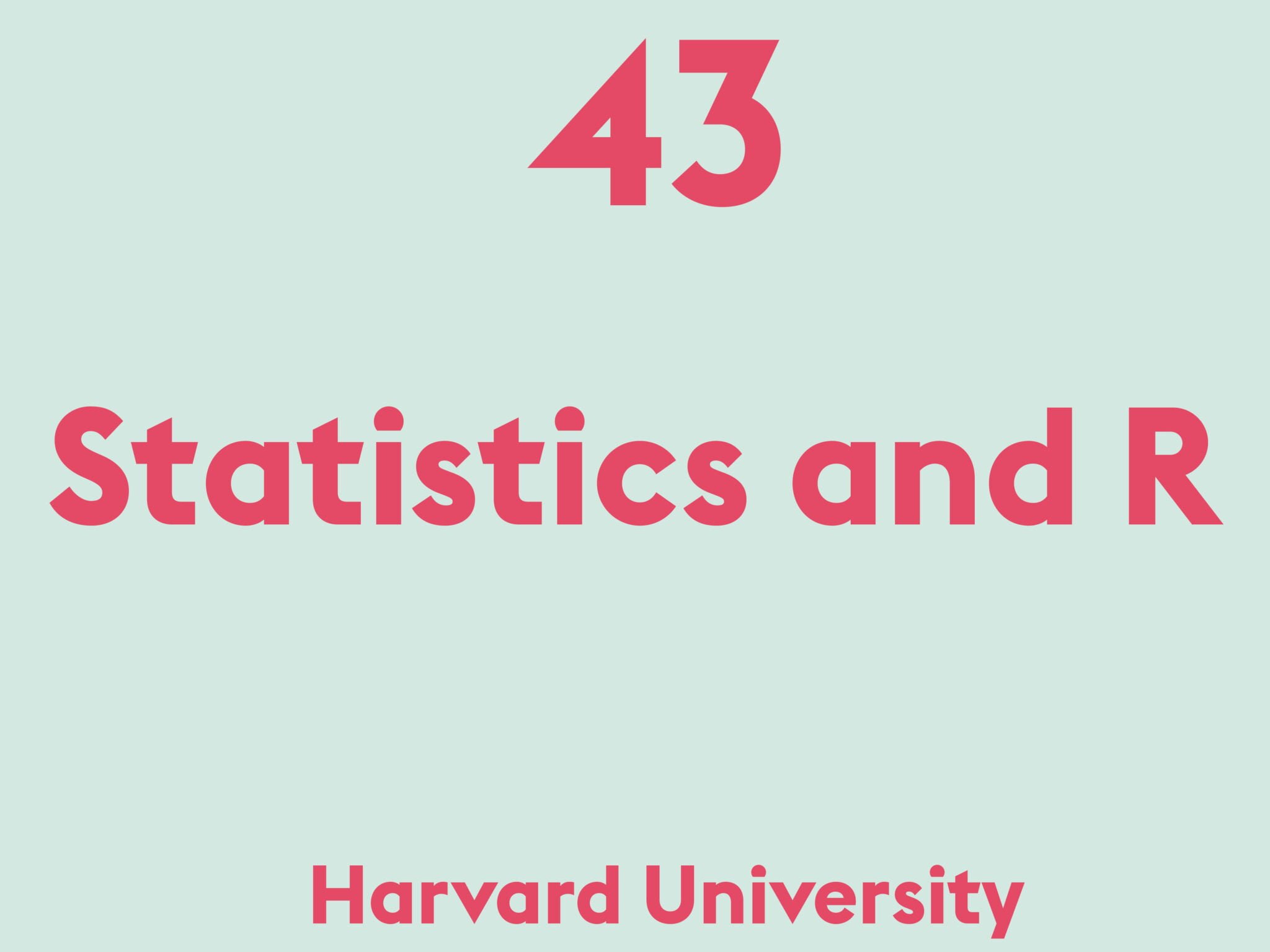 Statistics and R
