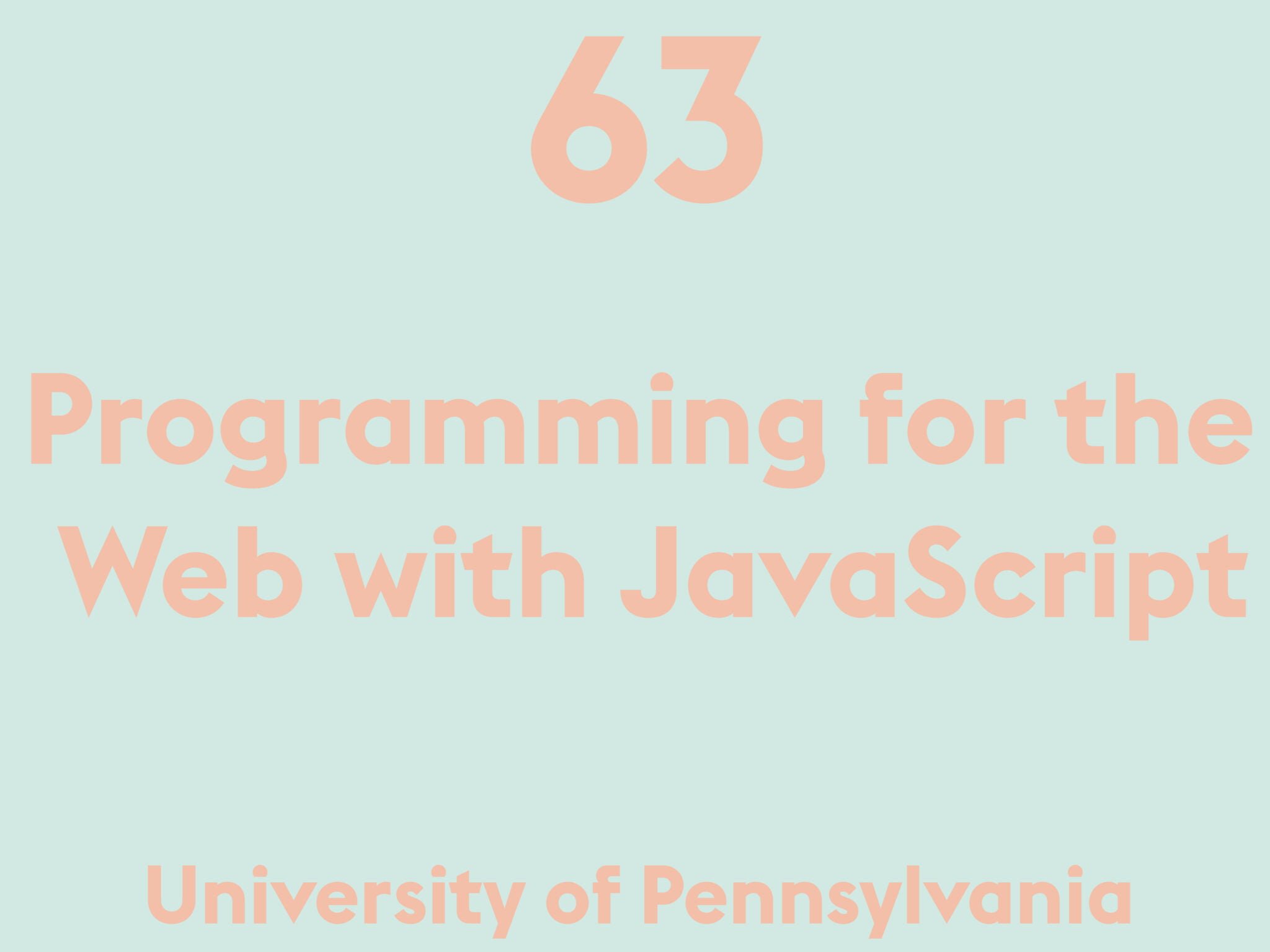 Programming for the Web with JavaScript