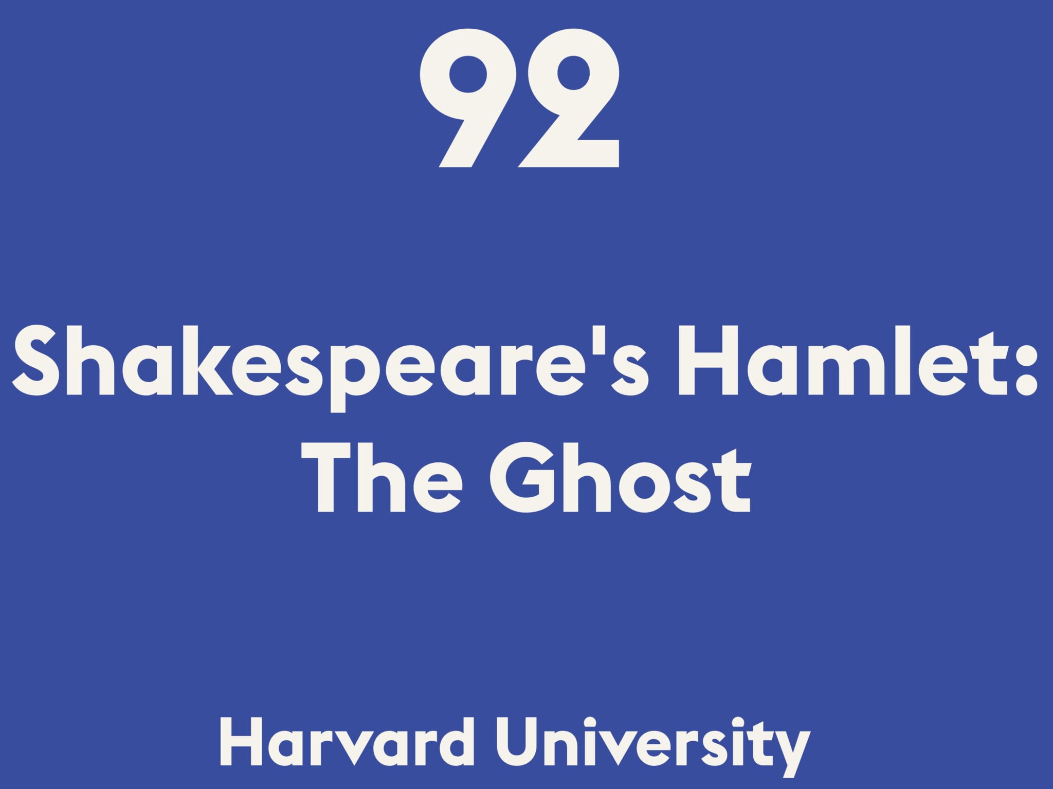 Shakespeare's Hamlet: The Ghost
