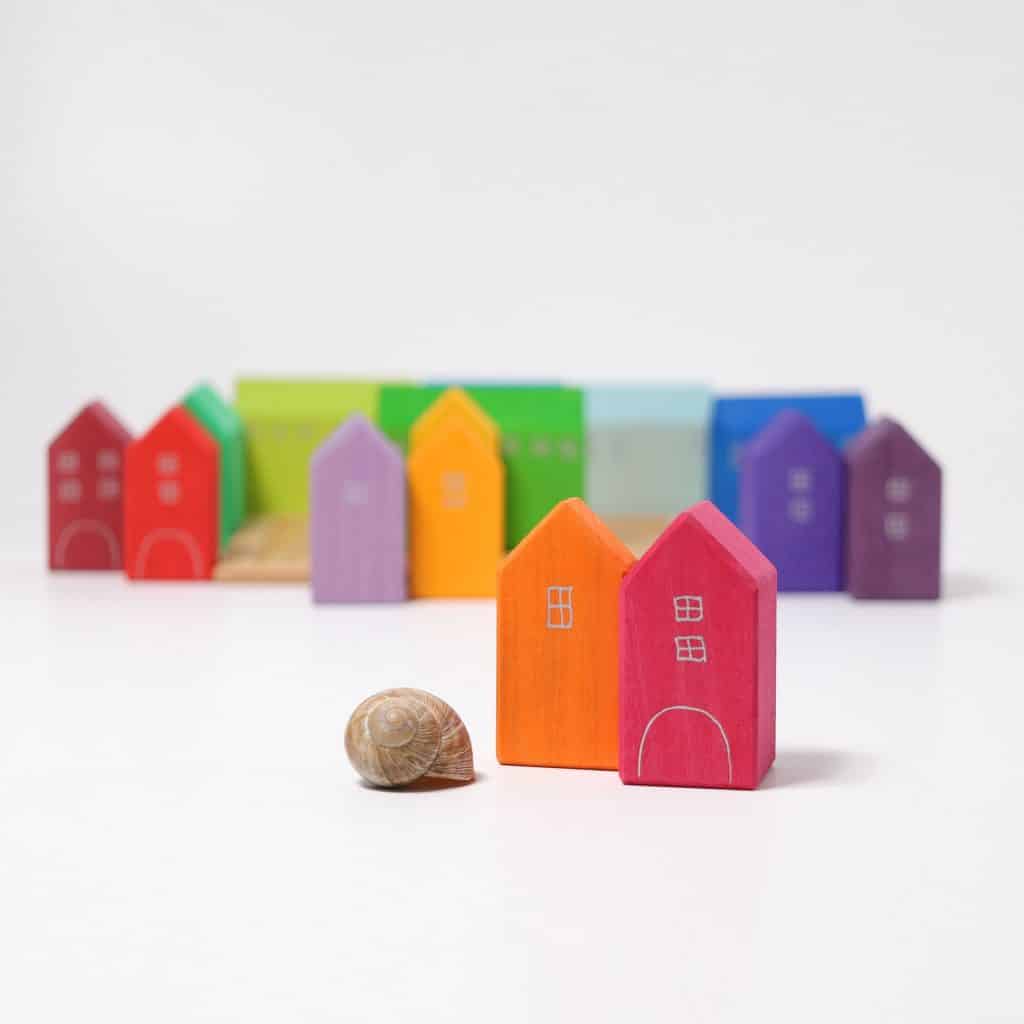 Grimm's Wooden City & Town Waldorf Building Blocks Set | Kids Toys