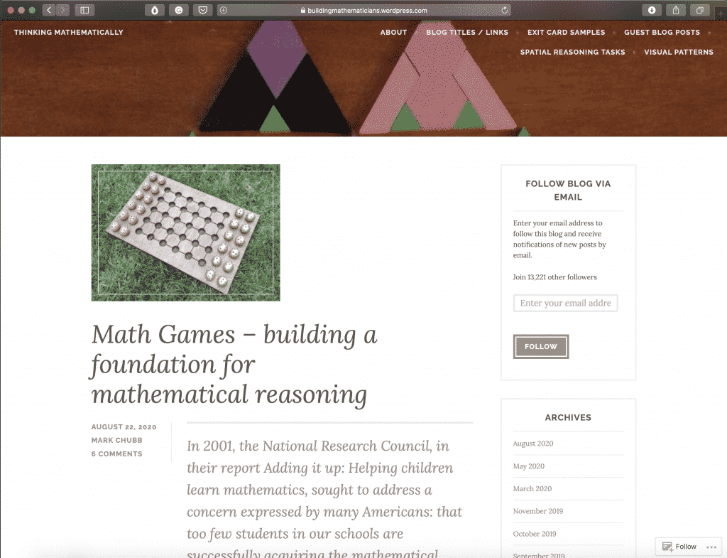 Thinking Mathematically | Best Math Blogs Directory | Abakcus