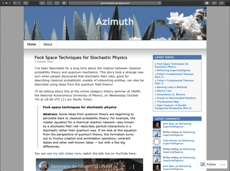Azimuth | Best Mathematics Blogs Directory | Abakcus