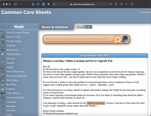Common Core Sheets | Websites for Teaching and Learning | Abakcus