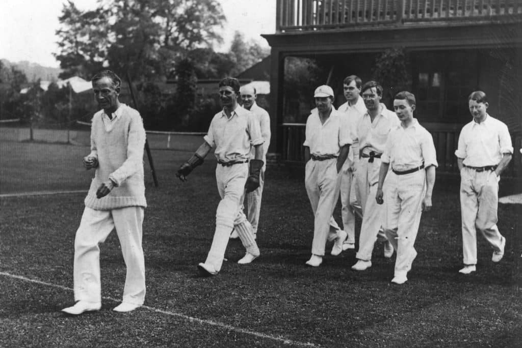 Hardy leads a team of mathematicians in a cricket match 1