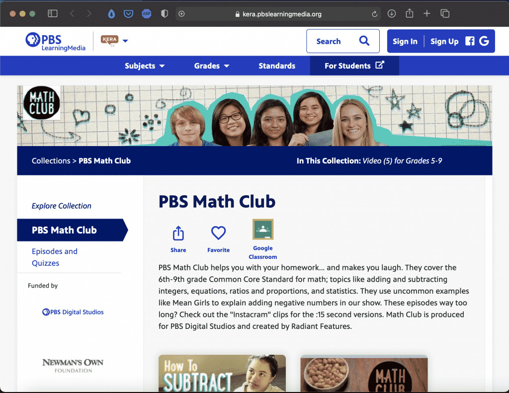 PBS Math Club | Websites for Teaching and Learning | Abakcus