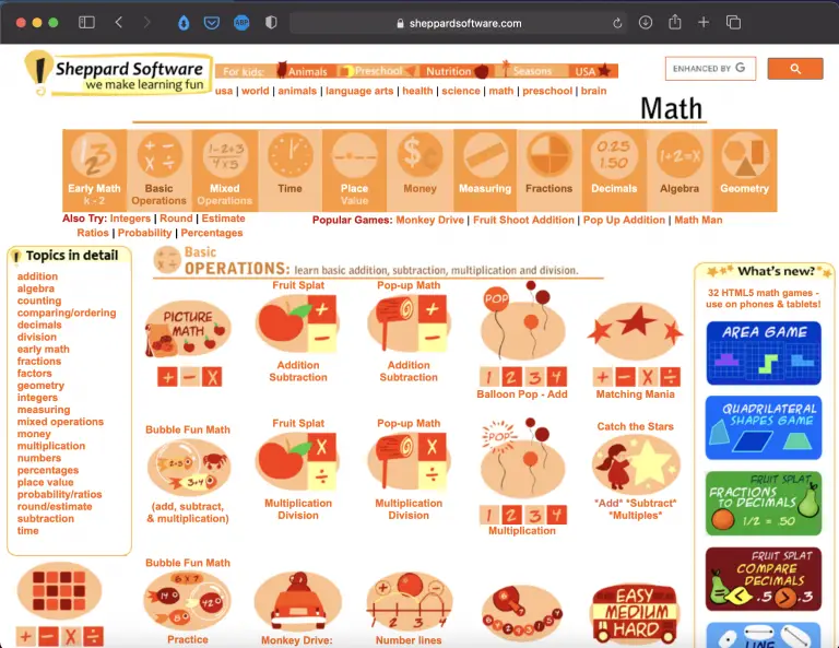 Sheppard Software | Websites for Teaching and Learning | Abakcus