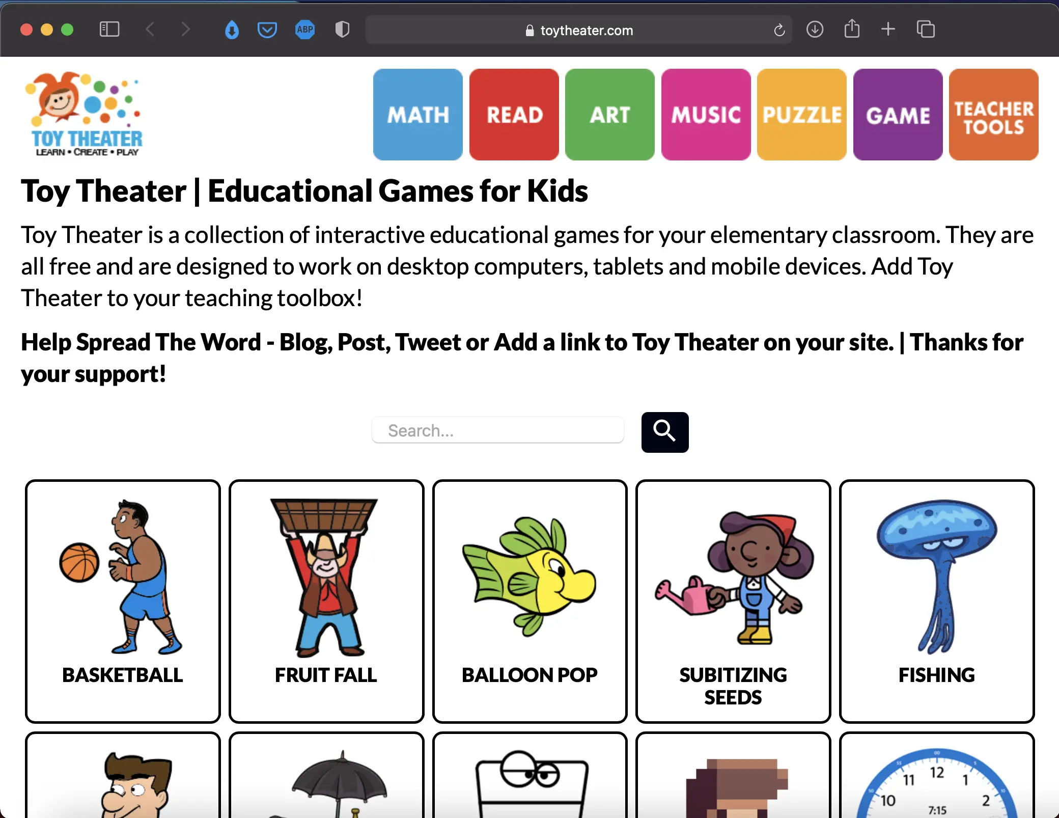 Toy Theater | Websites for Teaching and Learning | Abakcus