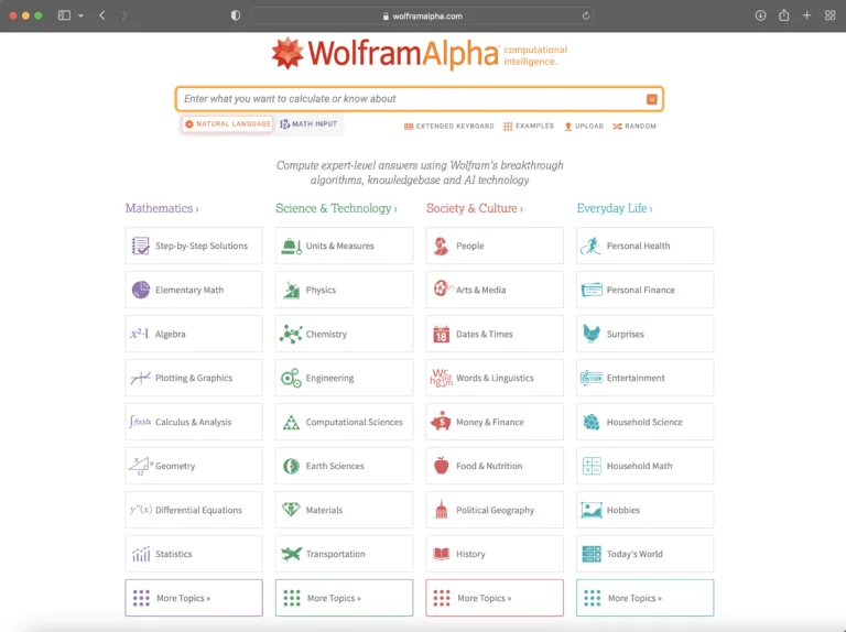 Wolfram Alpha | Useful Math Tools | Abakcus