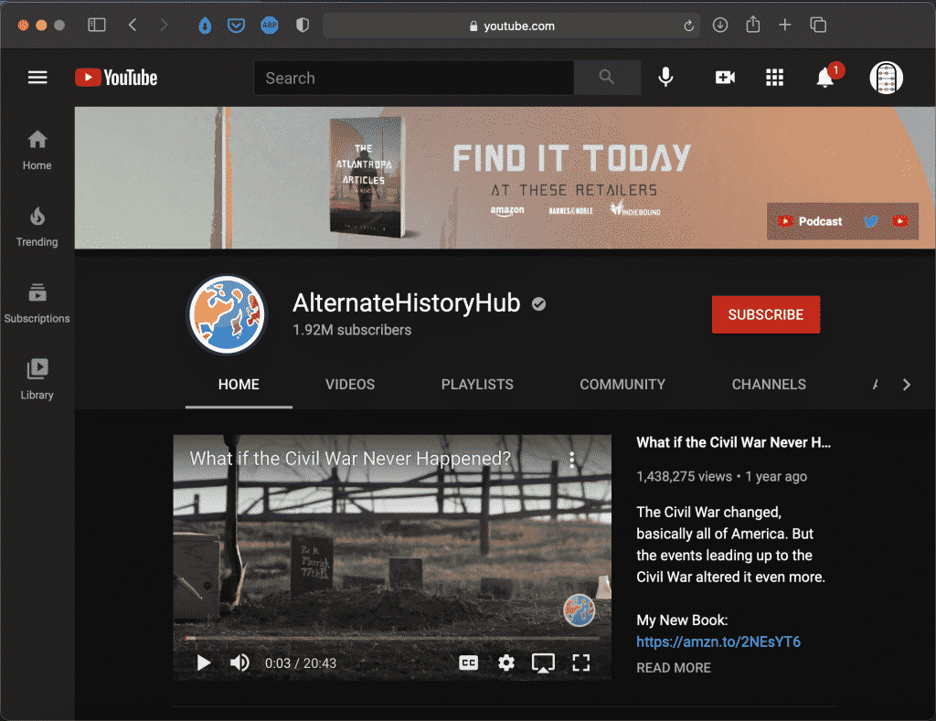 AlternateHistoryHub | Youtube History Channel | Abakcus