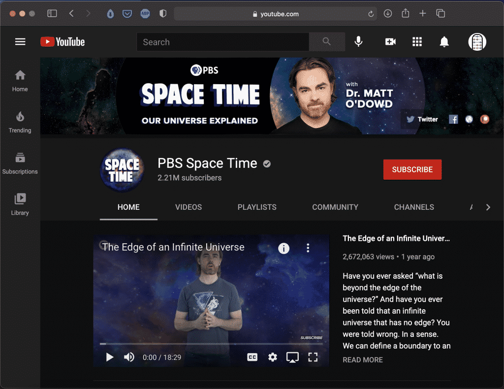 PBS Space Time | Youtube Science Channel | Abakcus