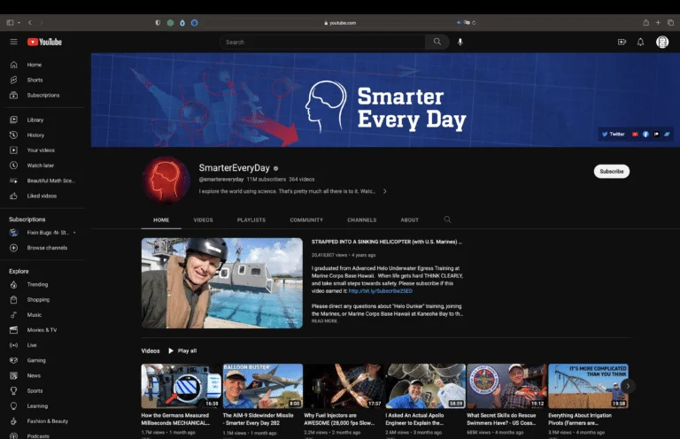SmarterEveryDay | Best Youtube Channels | Abakcus