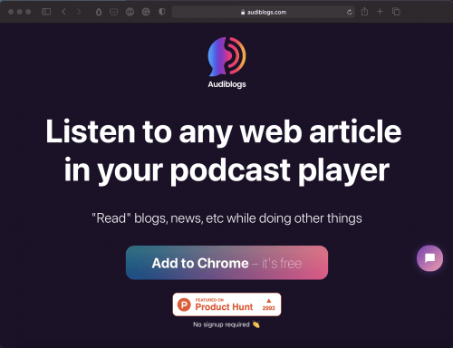Audiblogs | Listen to Any Web Article in Your Browser | Abakcus