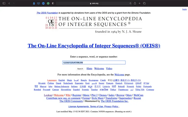 The On-Line Encyclopedia of Integer Sequences | Tools | Abakcus
