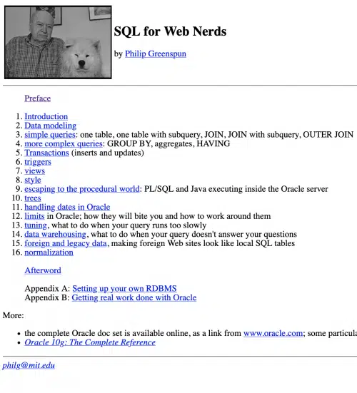 SQL for Web Nerds by Philip Greenspun | Book | Abakcus