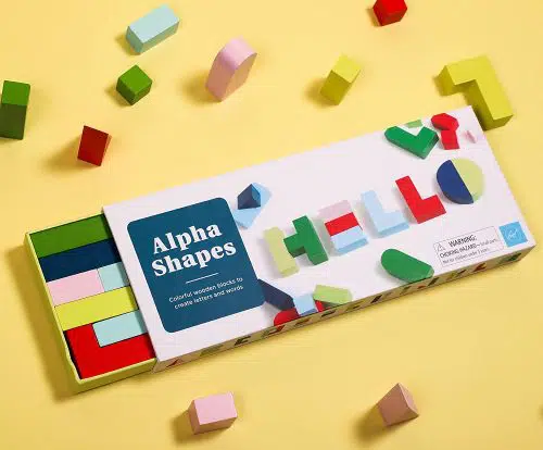 Alpha Shapes Colorful Wooden Block Letters | Kids Toys | Abakcus