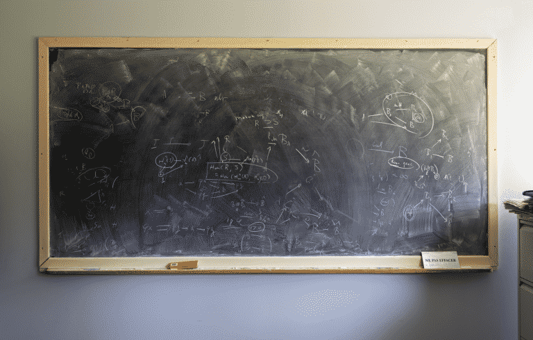 Ofer Gabbers Blackboard at Institut des Hautes Études Scientifiques