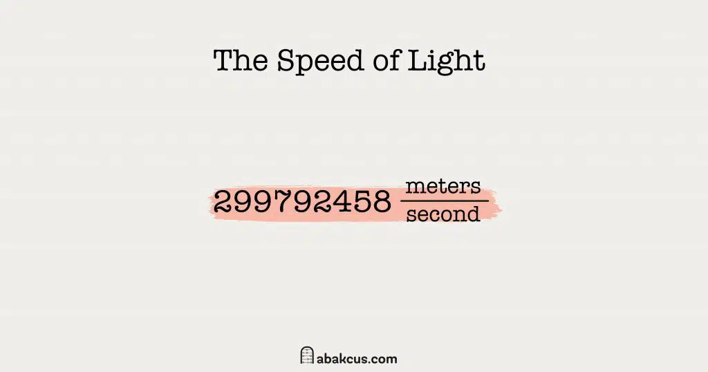 The Speed of Light c 1