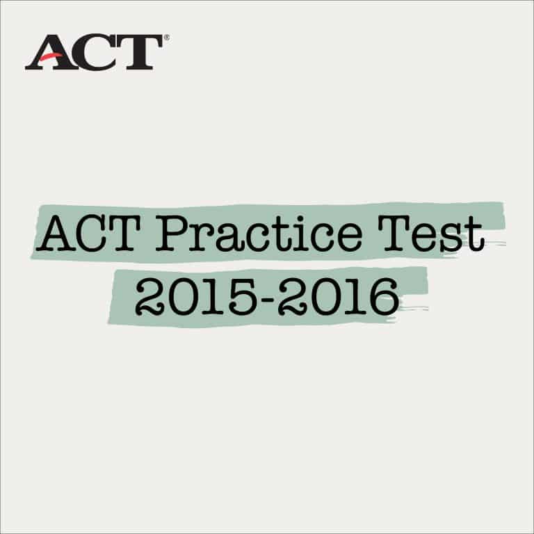ACT Practice Test 2015 2016
