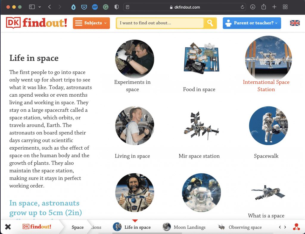 Life in Space | Tools for Kids | Abakcus