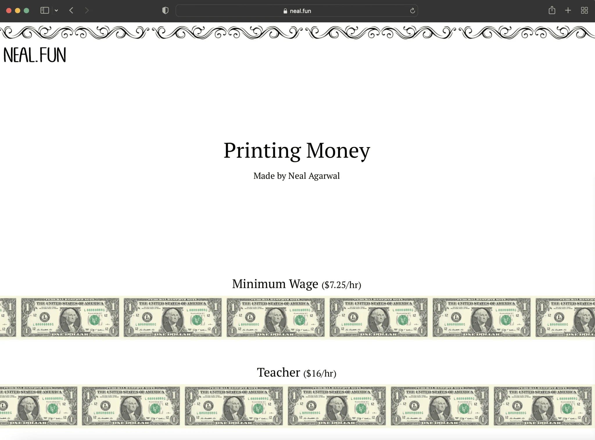Printing Money | Neal.Fun | Abakcus