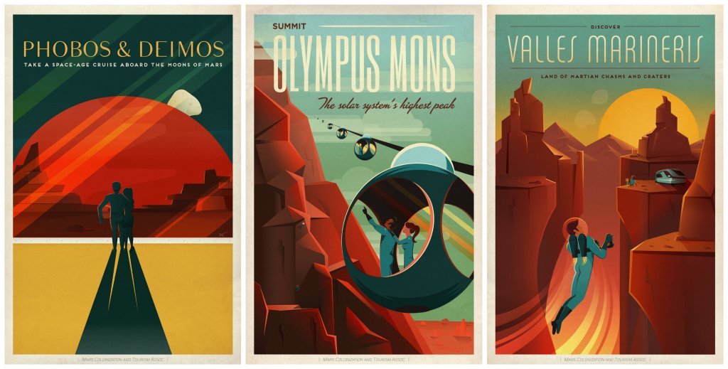 SpaceX Mars Travel Posters