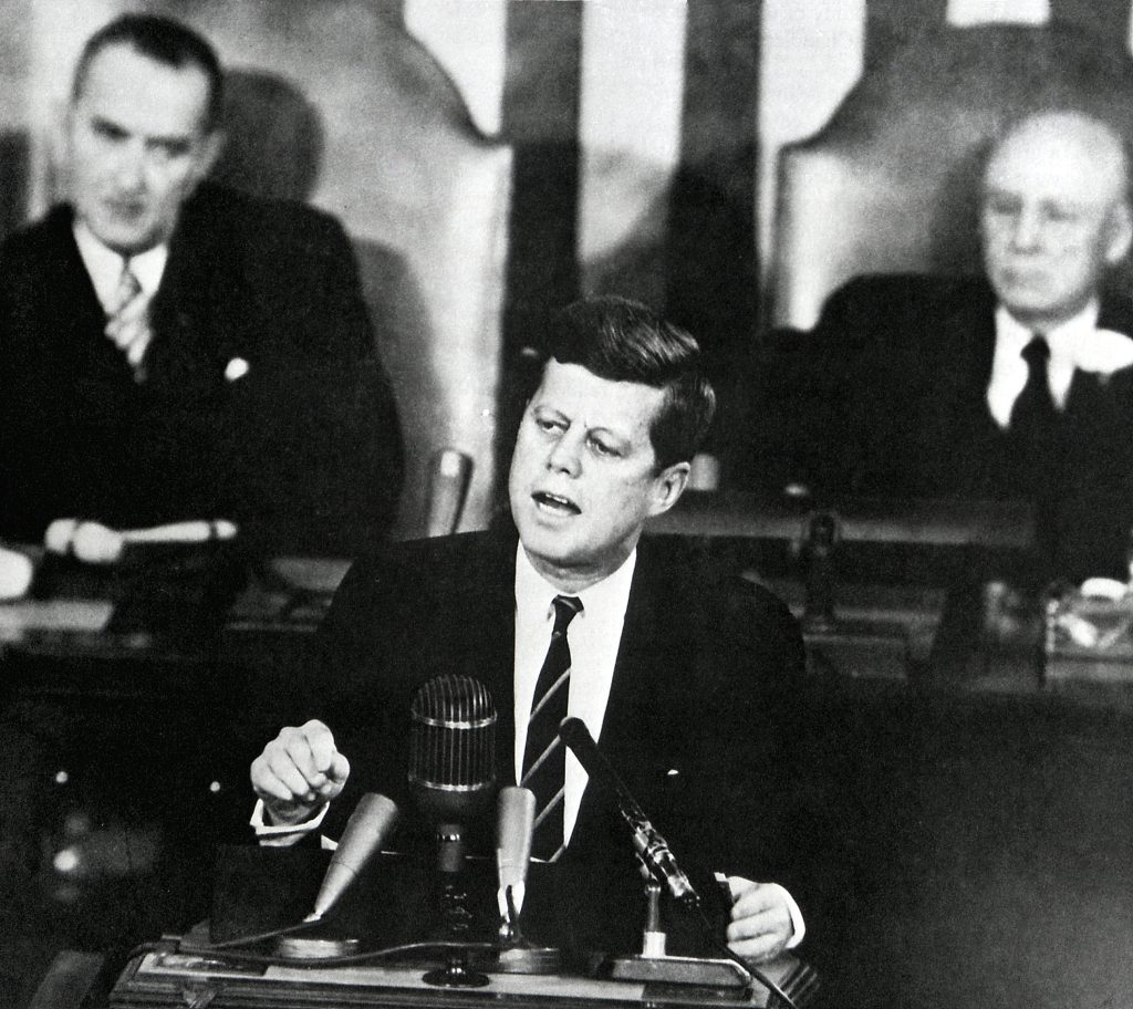 Kennedy commits to the moon, 1961